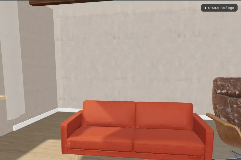 Visitas Virtuales: salón 3D con muebles